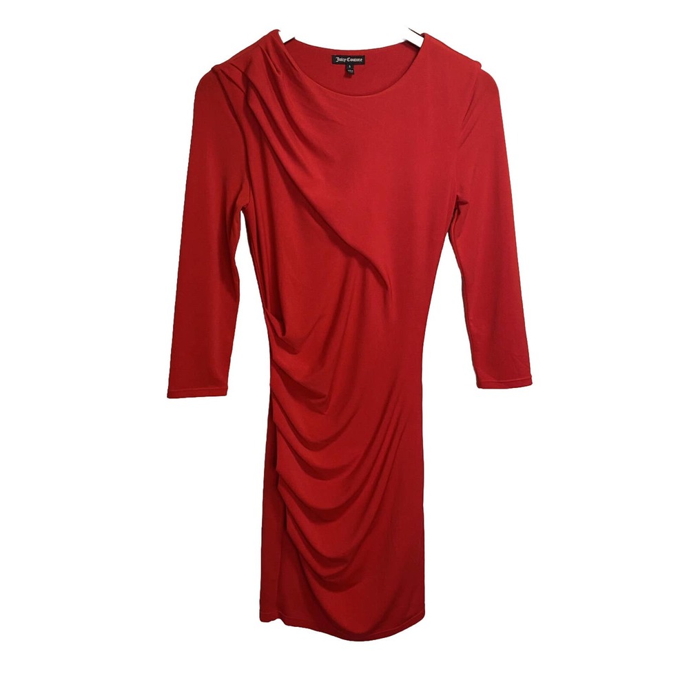 Juicy Couture Women’s Bodycon‎ Sheath 3/4 Sleeve Stretch Dress Red Size Small